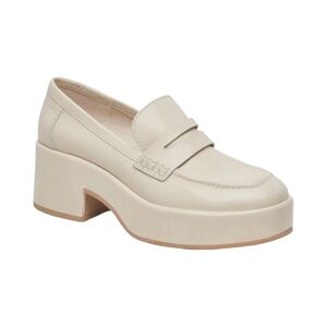 New Dolce Vita Yanni Platform Leather Penny Loafer Retro Ivory 7.5